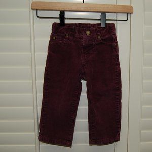 Janie and Jack Infant Pants  Burgundy Corduroys